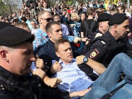 Арестуването на Алексей Навални; Снимка: Асошиейтед Прес